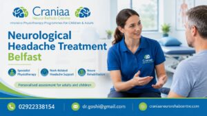 Neurological headache treatment in Belfast at Craniaa Neuro Rehab Centre, offering specialist physiotherapy and neurological rehabilitation.